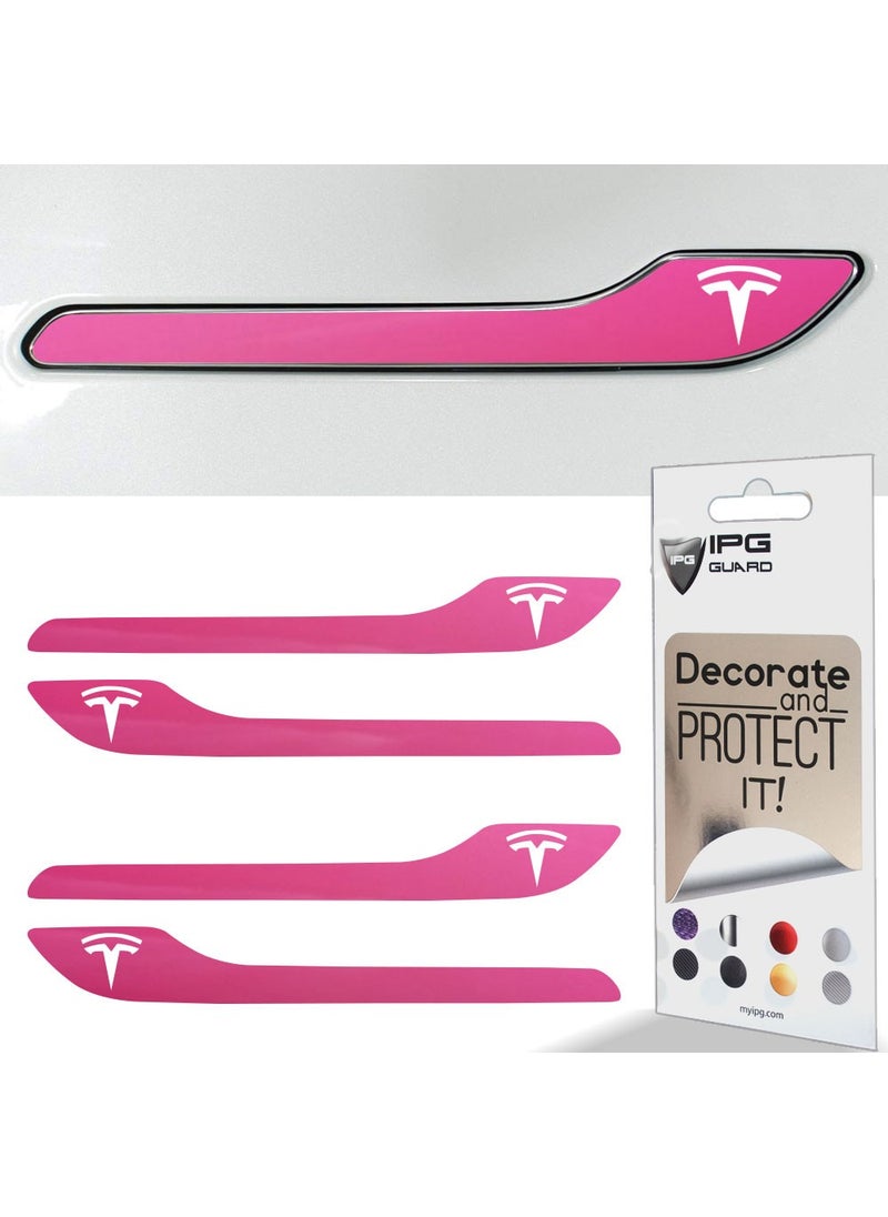 IPG - Tesla Model 3 - Specially Cut Tesla Logo Door Handle Sticker Set for Model Y (Set of 4) - Image 1