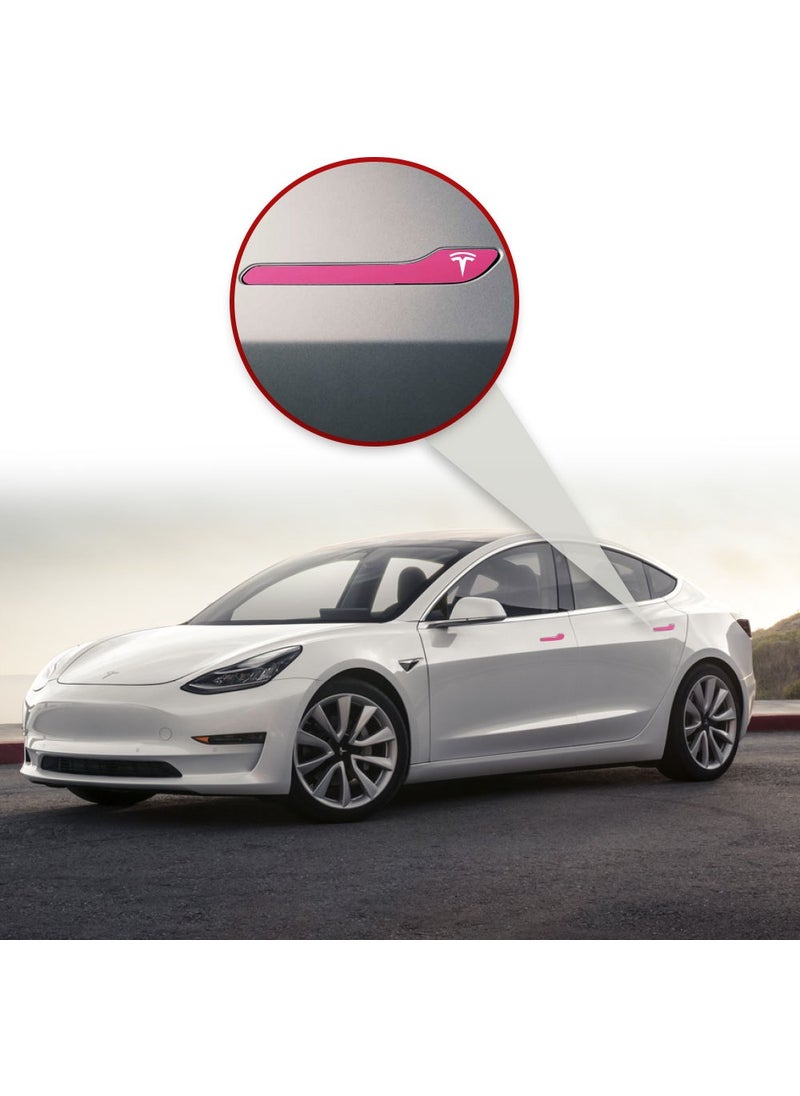 IPG - Tesla Model 3 - Specially Cut Tesla Logo Door Handle Sticker Set for Model Y (Set of 4) - Image 1