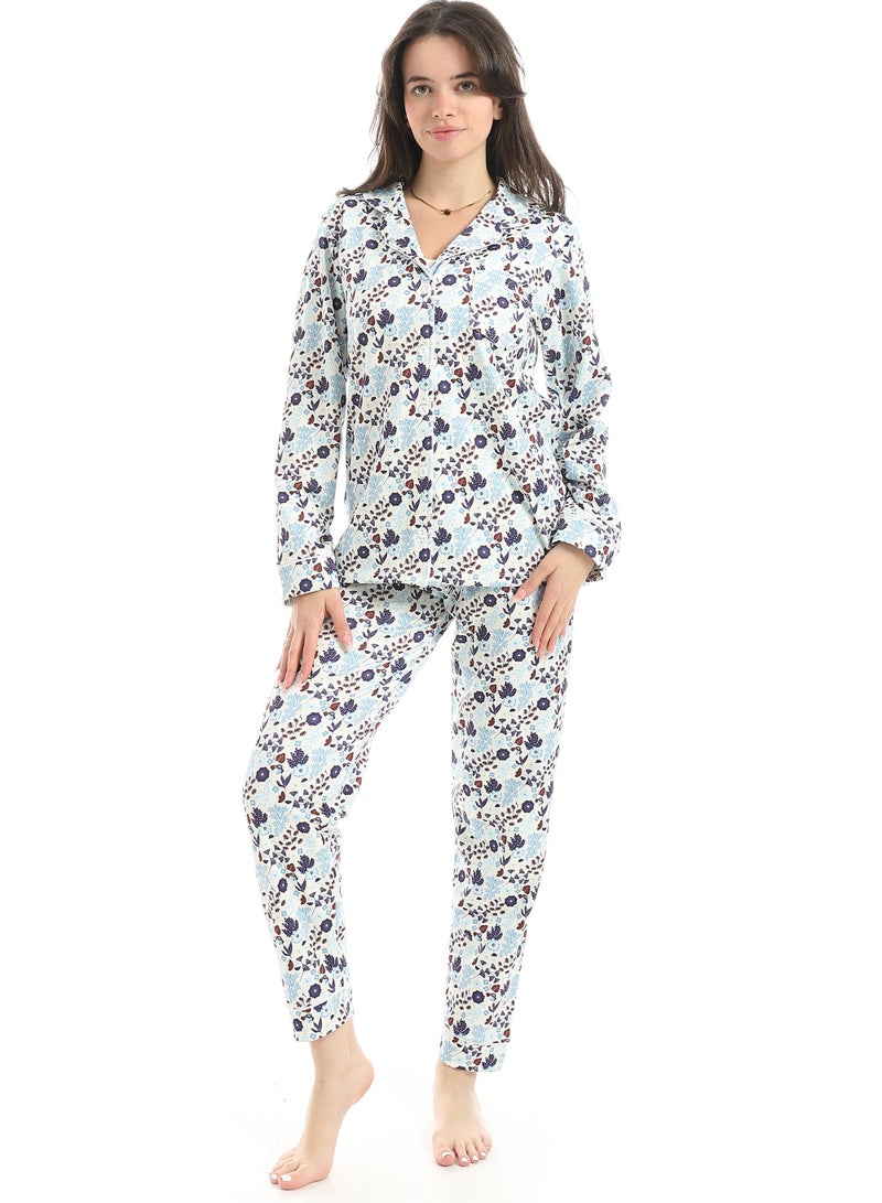 Defect Winter Bloom Light Floral Pajama Set - Image 1
