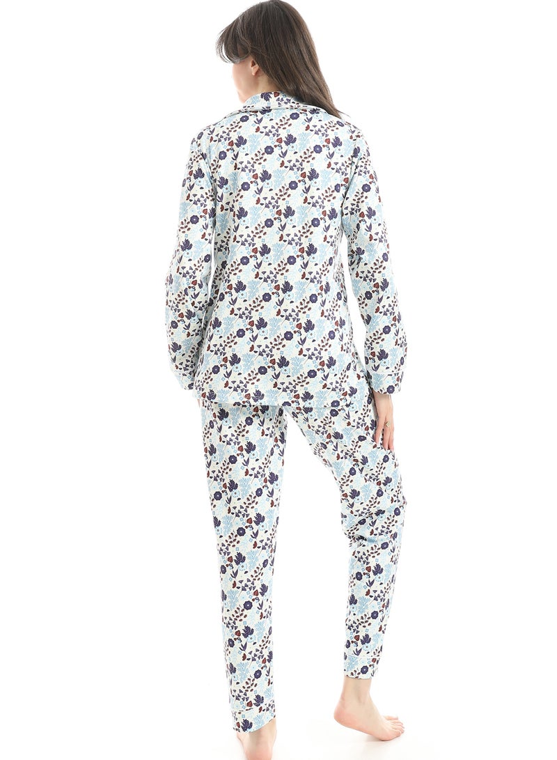 Defect Winter Bloom Light Floral Pajama Set - Image 3