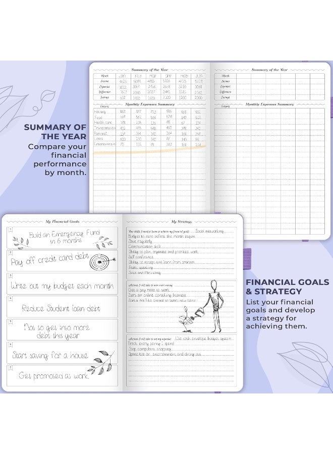 GoGirl GoGirl Budget Planner – Monthly Financial Planner Organizer Budget Book. Expense Tracker Notebook Journal to Control Your Money. Undated – Start Any Time, A5 Size, Lasts 1 Year – Lavender  - Image 5