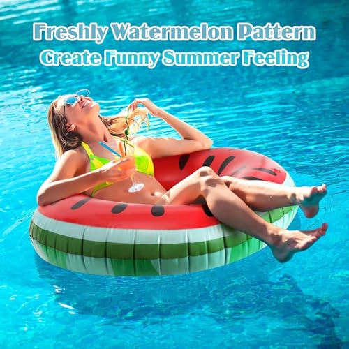 ELMVIA Swim Ring for Kids Inflatable Pool Float Tube for 1-5 Years Baby Girl Boys Inflatable Swimming Safety Tube (Watermelon) - Image 4
