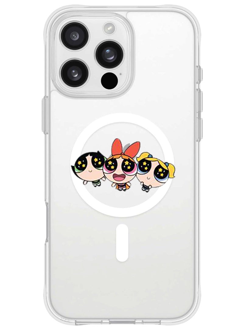 Theodor iPhone 16 Pro Magsafe Magnetic Case for iPhone Compatible with Wireless Charging, Shockproof Phone Bumper Cover - Super girls - Image 1