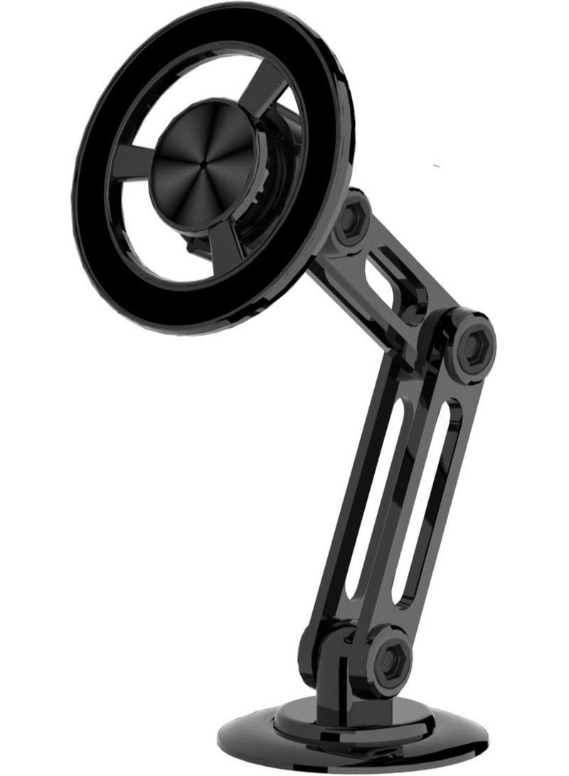 NEW Universal 360° PRO Magnetic Suction Car Phone Holder with Adjustable Arm - Black - Image 1
