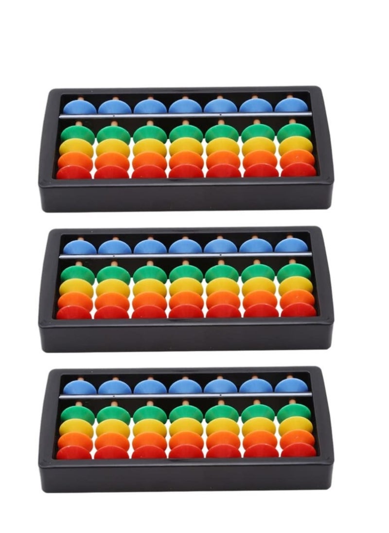 3pcs Chinese Abacus Rainbow Color Column Soroban Vintage Chinese Calculator Math Counting Tool Toy for Students Kid  - Image 2