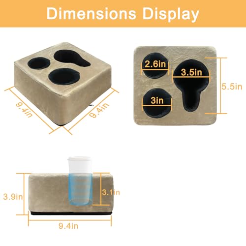 Nisdoing Couch Cup Holder Pillow Tray! Keep Drinks Hand Reach and KeepTemp, Prevent Spills and Use Anywhere. Cup Holder for Couch, Bed, Car, Courtyard, Park, Beach. Pink. Light Khaki - Image 5