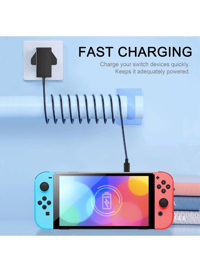 Fast Charger For Nintendo Switch 15V 2.6A Switch Charger Compatible With Switch Dock/Switch OLED/Switch Lite/Pro Controller Fast Wall Charger With Type C Cable (Suppor - Image 4