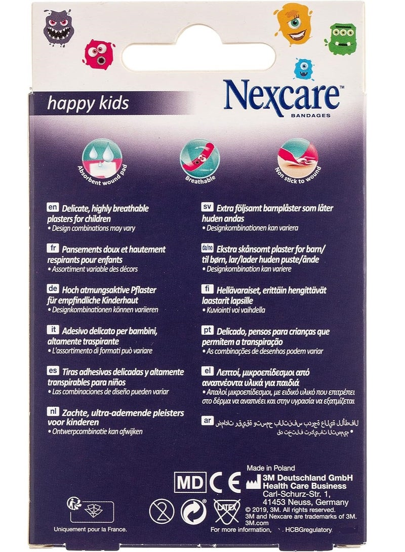 3M Nexcare Happy Kids Monster Plasters Pack Of 20 - Image 3