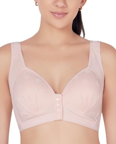 PLUMBURY Women Lightly Padded Front Button Open Maternity|Feeding| Nursing Bra, Beige, Size 40 - Image 1