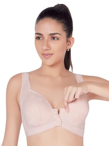PLUMBURY Women Lightly Padded Front Button Open Maternity|Feeding| Nursing Bra, Beige, Size 40 - Image 5