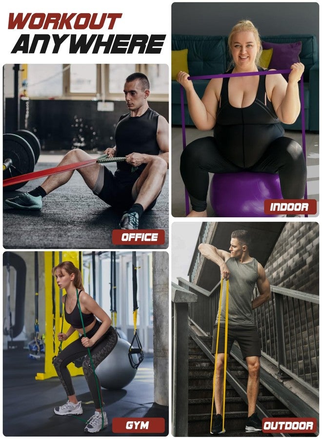 Fitense Resistance Bands Set - Pull Up Bands with 5 Resistance Levels 15-125 LBS for Men Women, Exercise Bands Resistance with Door Anchor, Training Poster & Pouch for Body Stretching, Pull Up Assist - Image 5