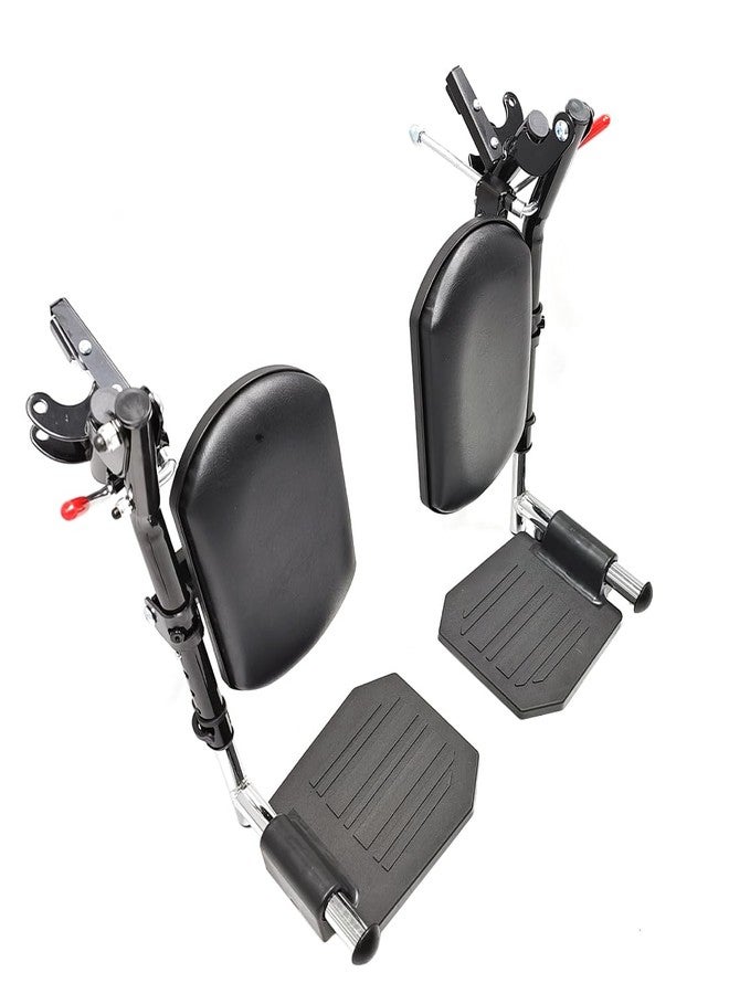 ComsenMed Wheelchair elevating Leg Rest,Wheelchair Lift Leg Rest,W/Calf Pads,Composite Footplates,Fits Most Standard wheelchairs and Transport Chair of All Brands,Universal Replacement Parts,T94,(1Pr, Black) - Image 4