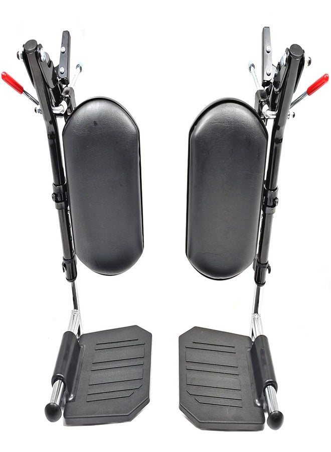 ComsenMed Wheelchair elevating Leg Rest,Wheelchair Lift Leg Rest,W/Calf Pads,Composite Footplates,Fits Most Standard wheelchairs and Transport Chair of All Brands,Universal Replacement Parts,T94,(1Pr, Black) - Image 5