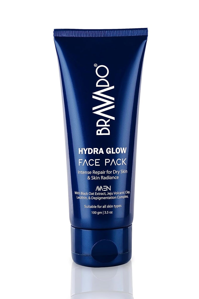 BRAVADO Hydra Glow Face Pack Deep Cleansing Kaolin Mask for Glowing Skin Hydrates Repairs Detans Reduces Dark Spots for All Skin Types 100g - Image 1
