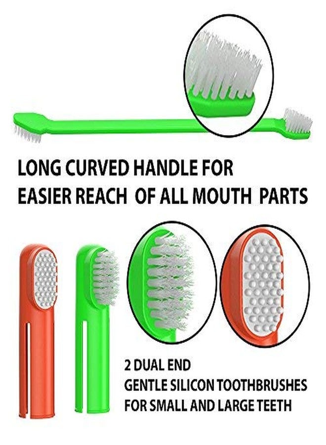 Western Era Pets Cleaning Dental Toothbrush Set of 2 with 1 Double Headed Toothbrush, Finger Toothbrush All Breed Cats, Dogs and Puppies (Color May Vary) - Image 2
