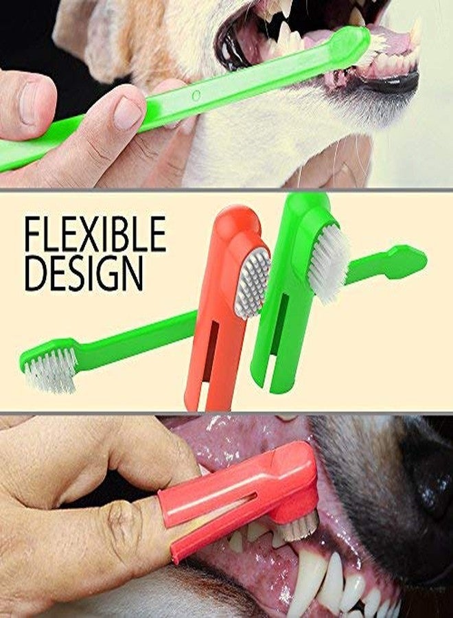 Western Era Pets Cleaning Dental Toothbrush Set of 2 with 1 Double Headed Toothbrush, Finger Toothbrush All Breed Cats, Dogs and Puppies (Color May Vary) - Image 3