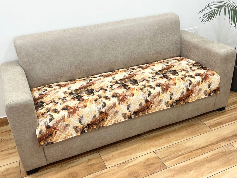 AMAZE ATTIRES Printed Quilted Sofa seat Cover for 5 Seater with Antiskid Backing & Easily Machine Washable Sofa seat Runner for Couch (22 Inches X 48 Inches - 2 Piece, 22 X 68 Inch - 2 Piece) D4 - Image 2