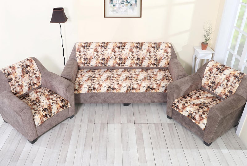 AMAZE ATTIRES Printed Quilted Sofa seat Cover for 5 Seater with Antiskid Backing & Easily Machine Washable Sofa seat Runner for Couch (22 Inches X 48 Inches - 2 Piece, 22 X 68 Inch - 2 Piece) D4 - Image 1