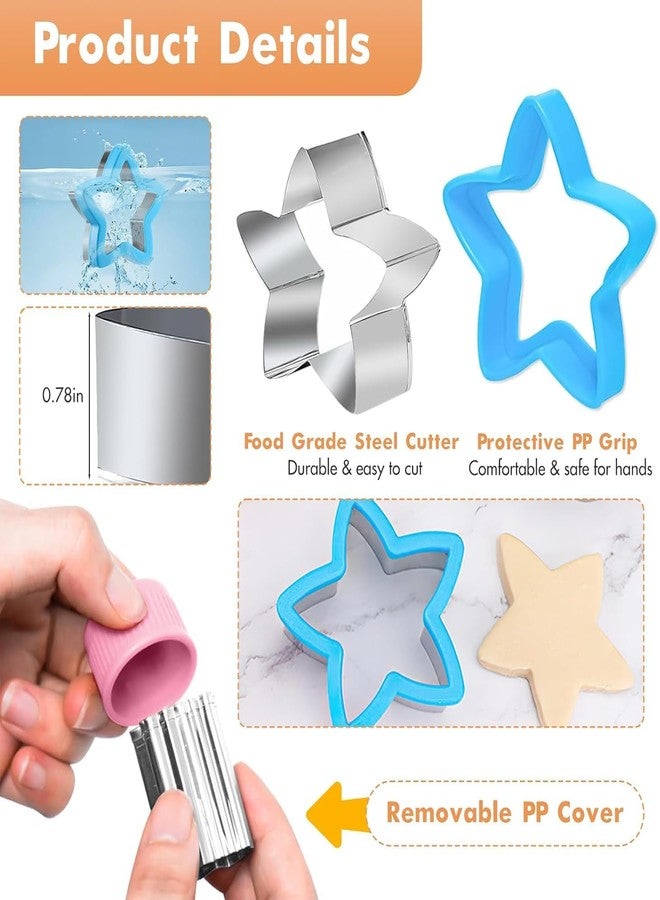 THECLOUDMALL Fruit Vegetable Cutter Shapes Set|| Stainless Steel Vegetable Fruit Cuter|| Kid Baking Cooking Food Decoration|| Cookie for Kitchen Different Shapes Pastry Mold|| (32pc Sandwich Cutter) - Image 4