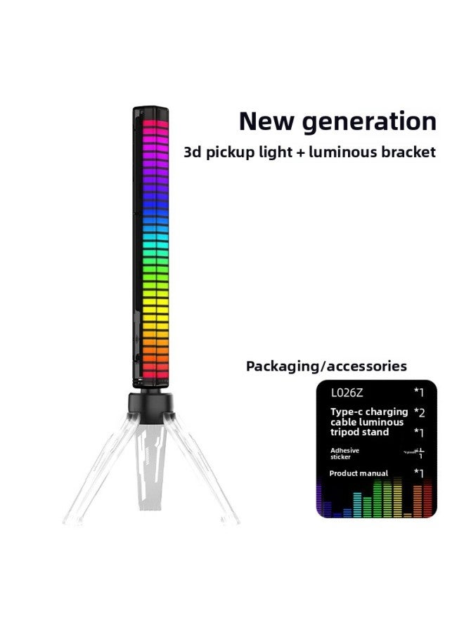 إسكدنيا ضوء لاقط LED RGB ضوء إيقاعي يمكن التحكم فيه بالصوت، ضوء جو موسيقي ملون، سيارة ثلاثية الأبعاد يمكن التحكم فيها بالصوت، مستشعر سطح المكتب، مصدر الضوء الطاقة: نموذج المكونات (شحن مجاني) - لون الضوء: مصباح لاقط مغناطيسي دائري بالروائح - Image 5