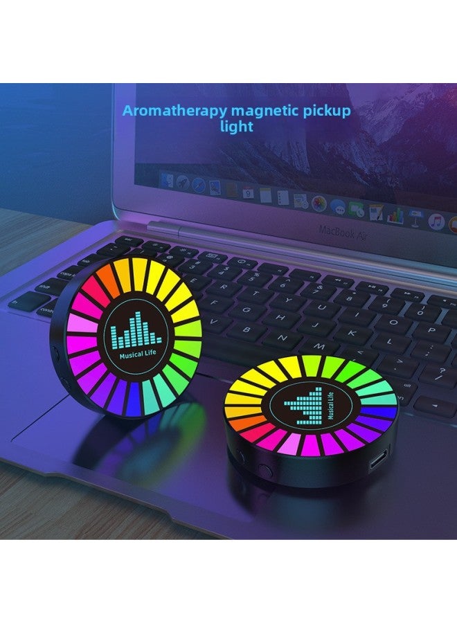 إسكدنيا ضوء لاقط LED RGB ضوء إيقاعي يمكن التحكم فيه بالصوت، ضوء جو موسيقي ملون، سيارة ثلاثية الأبعاد يمكن التحكم فيها بالصوت، مستشعر سطح المكتب، مصدر الضوء الطاقة: نموذج المكونات (شحن مجاني) - لون الضوء: مصباح لاقط مغناطيسي دائري بالروائح - Image 2