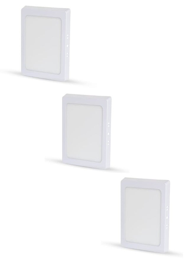 D'Mak 6W LED Square Surface Panel Lights with IC Driver Energy Super Saver 'IP50 ' Dust Proof Roof 6000K (White) - Pack of 03 - Image 1