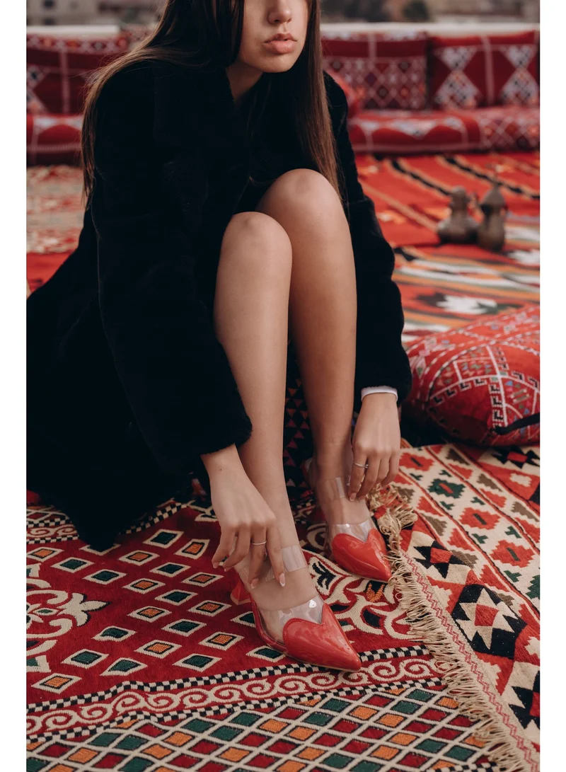 ZORIWORLD Red Amor Red Heart Heels for Women - High Heels, 3 Inch for Women | Best Price UAE