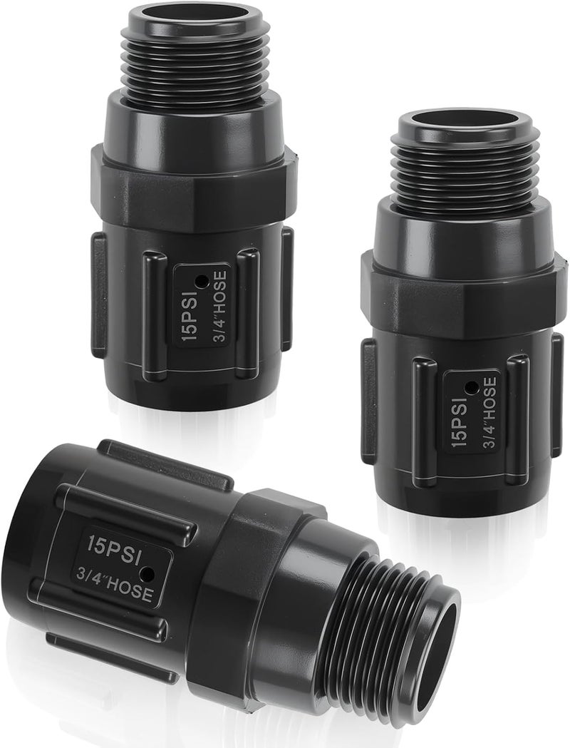 3 قطع منظم ضغط الري بالتنقيط 15 PSI، خيط خرطوم أنثى 3/4 بوصة × خيط خرطوم ذكر 3/4 بوصة، مخفض ضغط الري بالتنقيط، منظم ضغط خرطوم الحديقة - Image 1