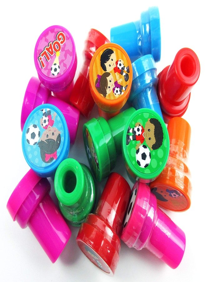 TINYMILLS 24 Pcs Soccer Stampers for Kids Party Favor Goodie Bag Stuffers Pinata Fillers Soccer Futbol Gifts Carnival Prizes Team Party Favor Rewards - Image 5
