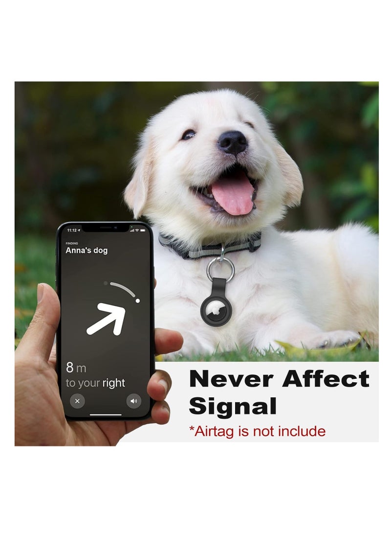 AirTag Case Keychain Air Tag Holder Silicone AirTags Key Ring Cases Tags Chain AirTag GPS Item Finders Accessories，Black - Image 5