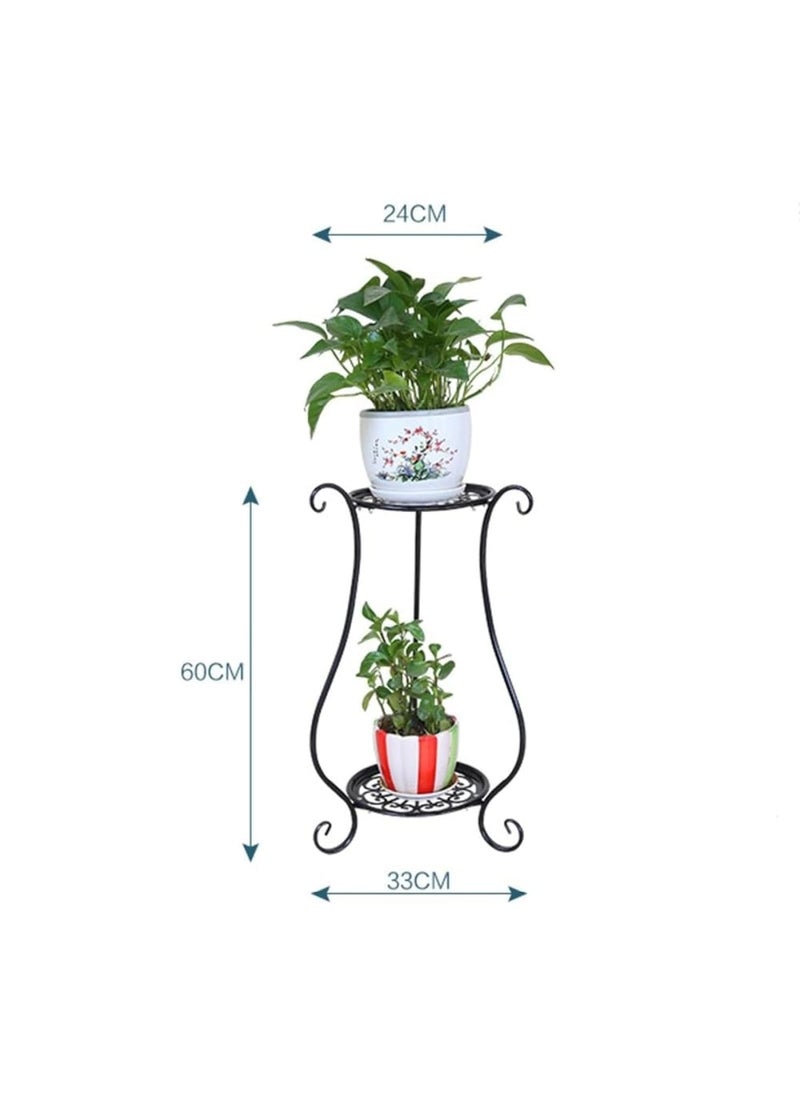 Generic Unique Lifestyle Creative MultiLayer Iron Flower Pot Rack White  - Image 2
