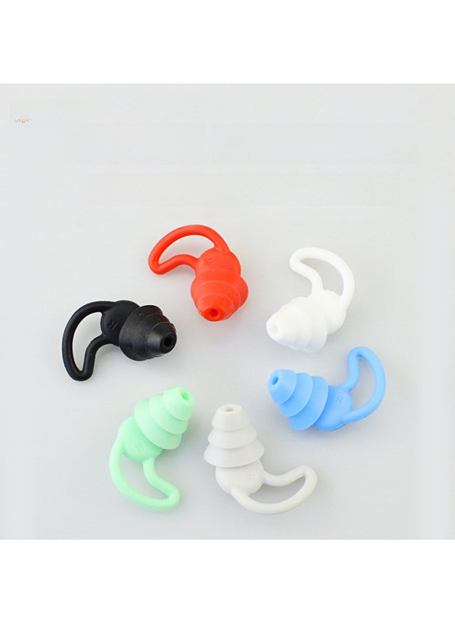 Generic - Silicone Soundproof Earplugs Anti-noise Sleep Industrial Protection Swimming Waterproof Student Dormitory Special Mute Artifact-Color:Athens Black/Pair (Transparent Small Box) - Image 1