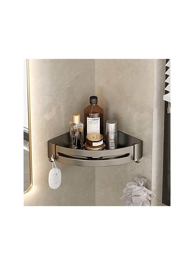 IAF Bathroom Storage Organizer, No Drilling Wall Mounted Shower Storage Rack Organizer, Anti-Rust Bathroom Storage Basket with Hooks, Suitable for Bathroom, Kitchen and Toilet (Style 1) - Image 2