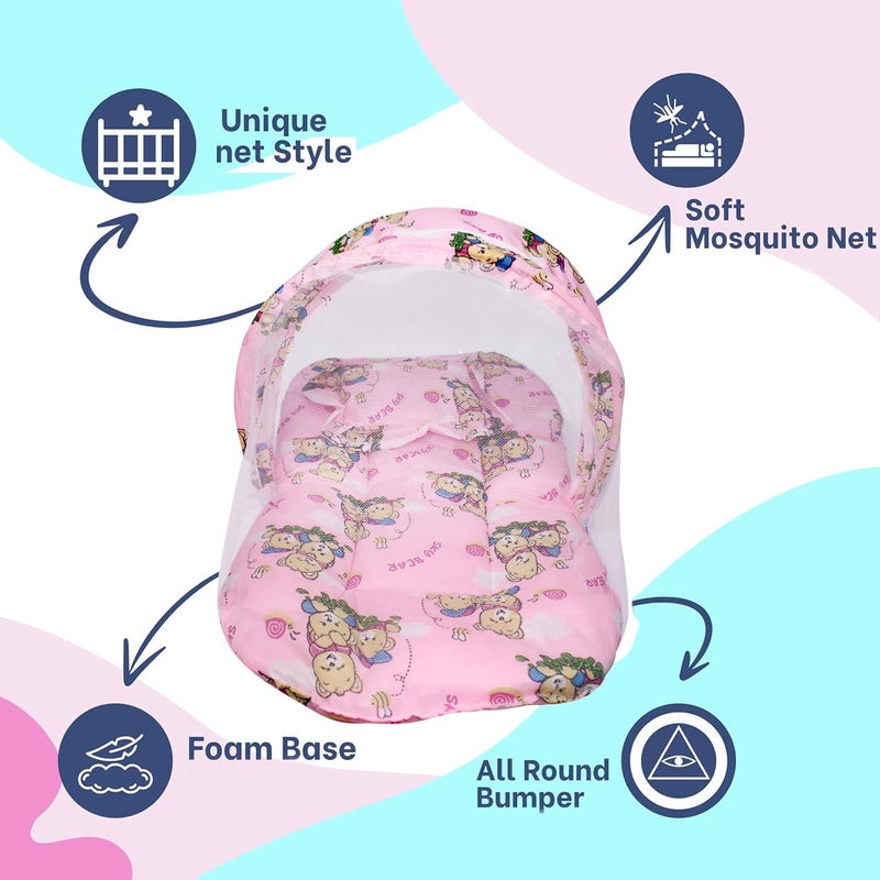 AASA Baby Mosquito Net Bedsheet | Insect Protection Net Bed for Babies and Toddlers 0-12 Months- Pack of 1 Pcs (Pink) - Image 3
