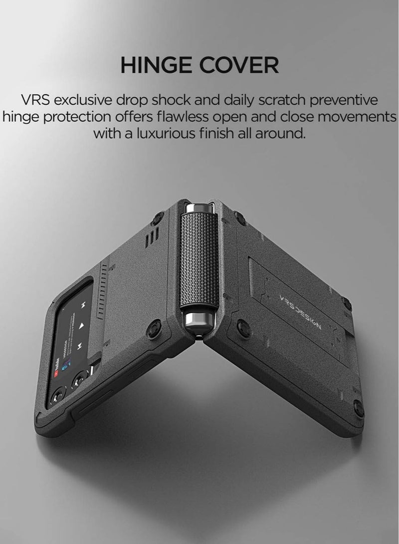 VRS Design QuickStand Active Sand Stone Case Cover for Samsung Galaxy Z Flip 3 5G with Kickstand - Sandstone  - Image 4
