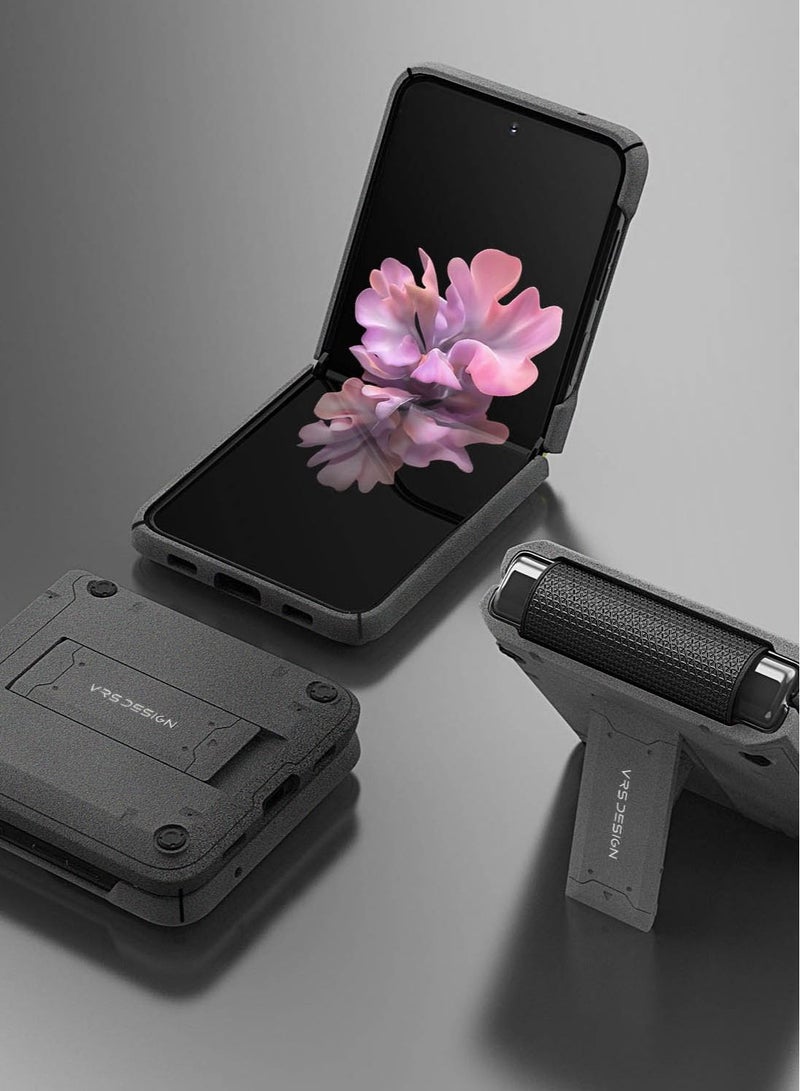 VRS Design QuickStand Active Sand Stone Case Cover for Samsung Galaxy Z Flip 3 5G with Kickstand - Sandstone  - Image 2