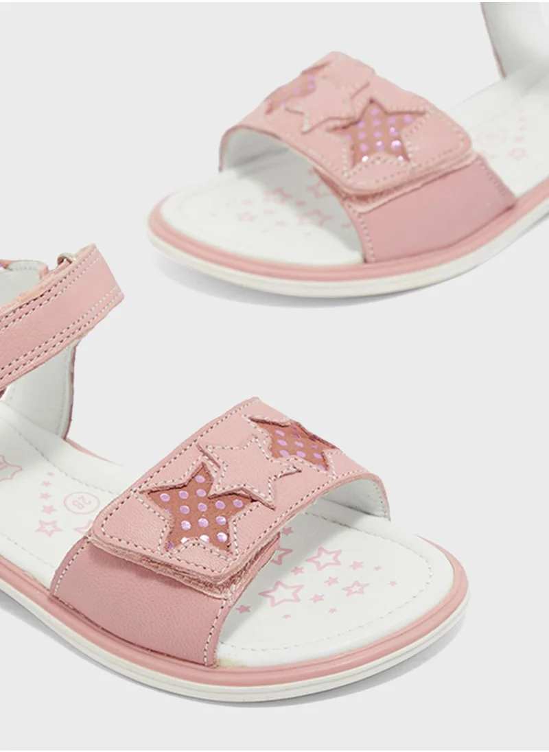 CCC Kids Star Detail Velcro Sandals