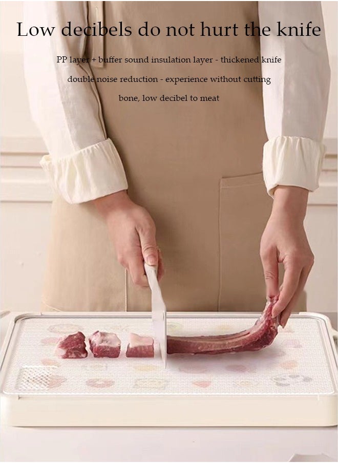 DUNISO Cutting board, stainless steel kitchen cutting board, double sided antibacterial cutting board, made of stainless steel and plastic, non slip, suitable for meat, fruits and vegetables, 27 * 38cm  - Image 5