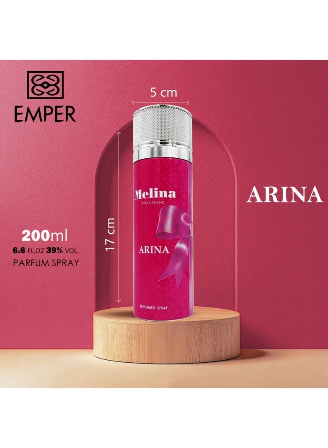 Melina Arina Perfume Body Spray For Women 200ml - Image 3