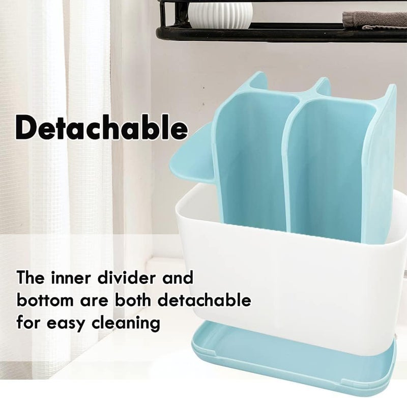 EXOFLY Plastic Multipurpose Storage Holder Stand for Bathroom Toothbrush Tongue Cleaner Soap Comb Razor Shaving Kit and Toiletries Cosmetics Organizer - Image 5