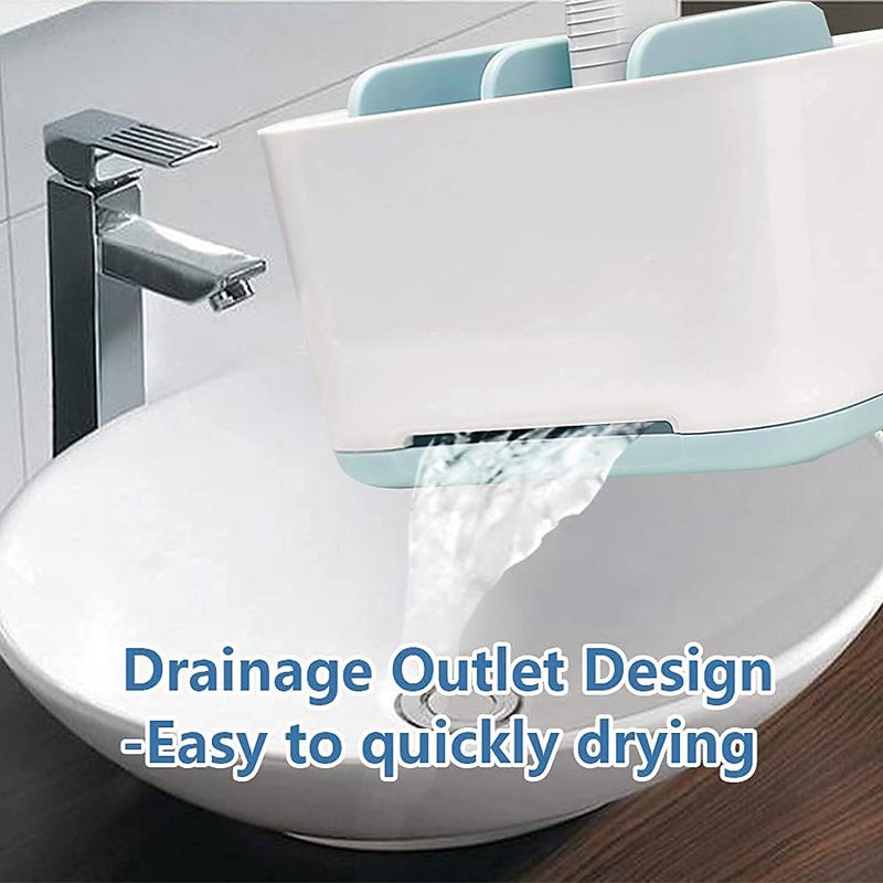 EXOFLY Plastic Multipurpose Storage Holder Stand for Bathroom Toothbrush Tongue Cleaner Soap Comb Razor Shaving Kit and Toiletries Cosmetics Organizer - Image 3