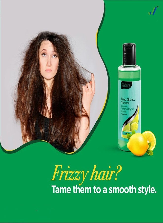 Deep Cleanse Shampoo in Pack of 2-200ml in both bottles enriched by Lemon and Thyme Extract for Oily Hair, Anti-Dandruff - Image 3