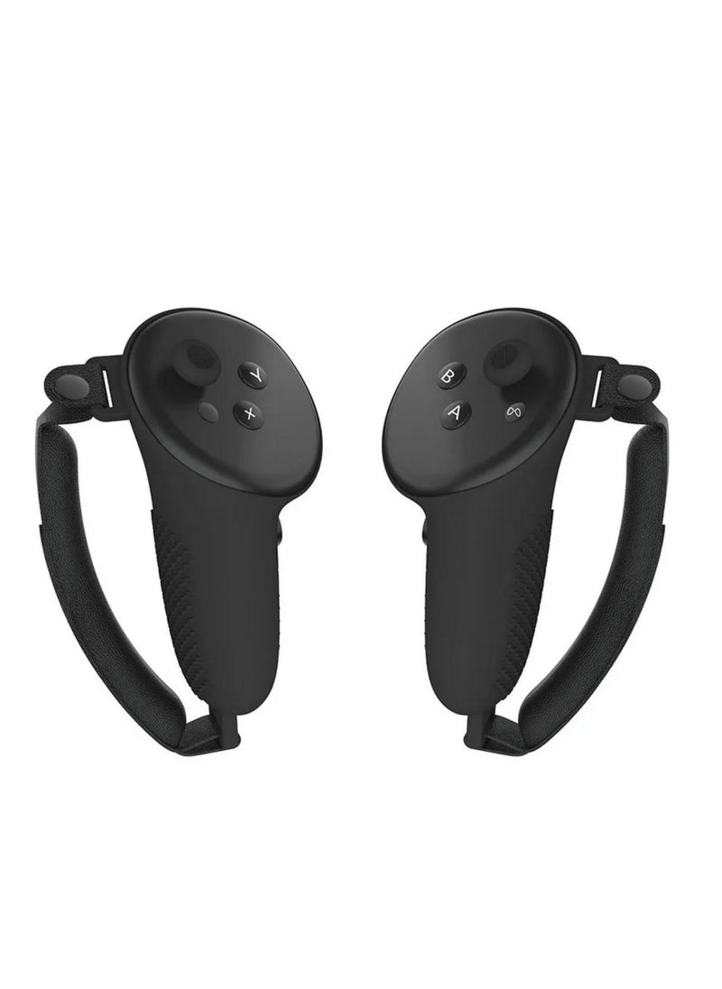 Generic Silicone Protective Cover Shell Case For Meta Quest 3 VR Headset Head Face Cover Eye Pad Handle Grip Button Cap VR Accessories (Black)  - Image 2