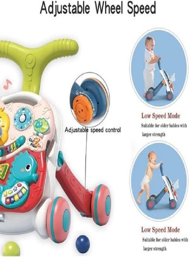 Tiibaby (tiibaby)3 in 1 Educational Baby Walker, Sit and Stand Walker, Baby Push Walkers and Activity Center Walker, Musical Walking Toys, Adjustable Push Walkers for Boys and Girls - Image 5