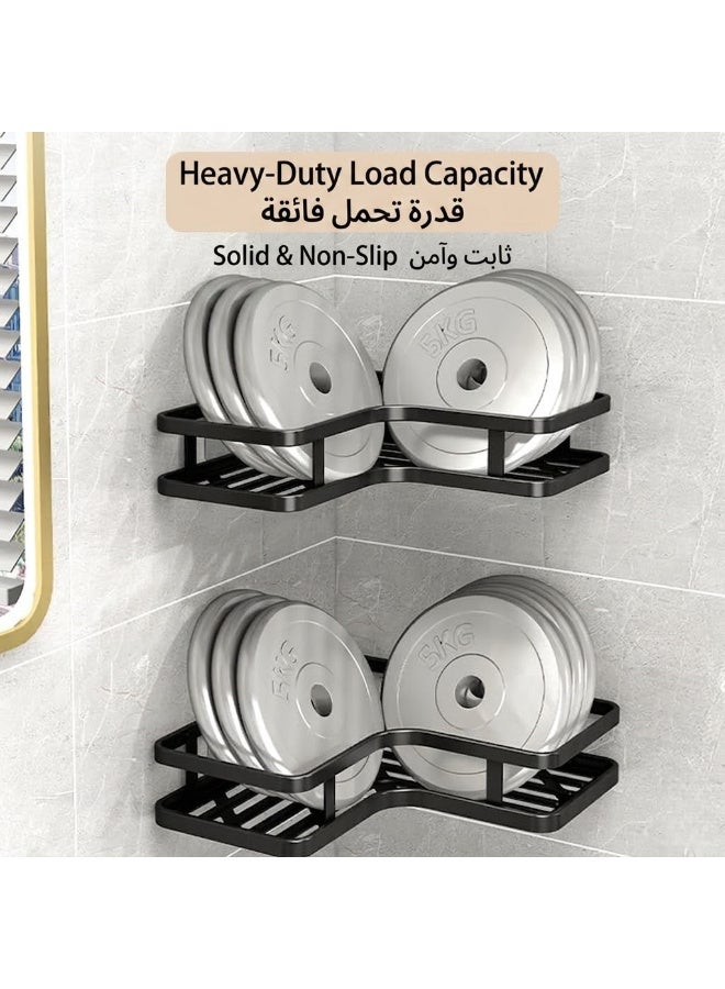 Anmi 5-Pack Corner Shower Caddy Adhesive Bathroom Organizer Storage Shelf Rustproof Stainless Steel Holder Rack Black - Image 4