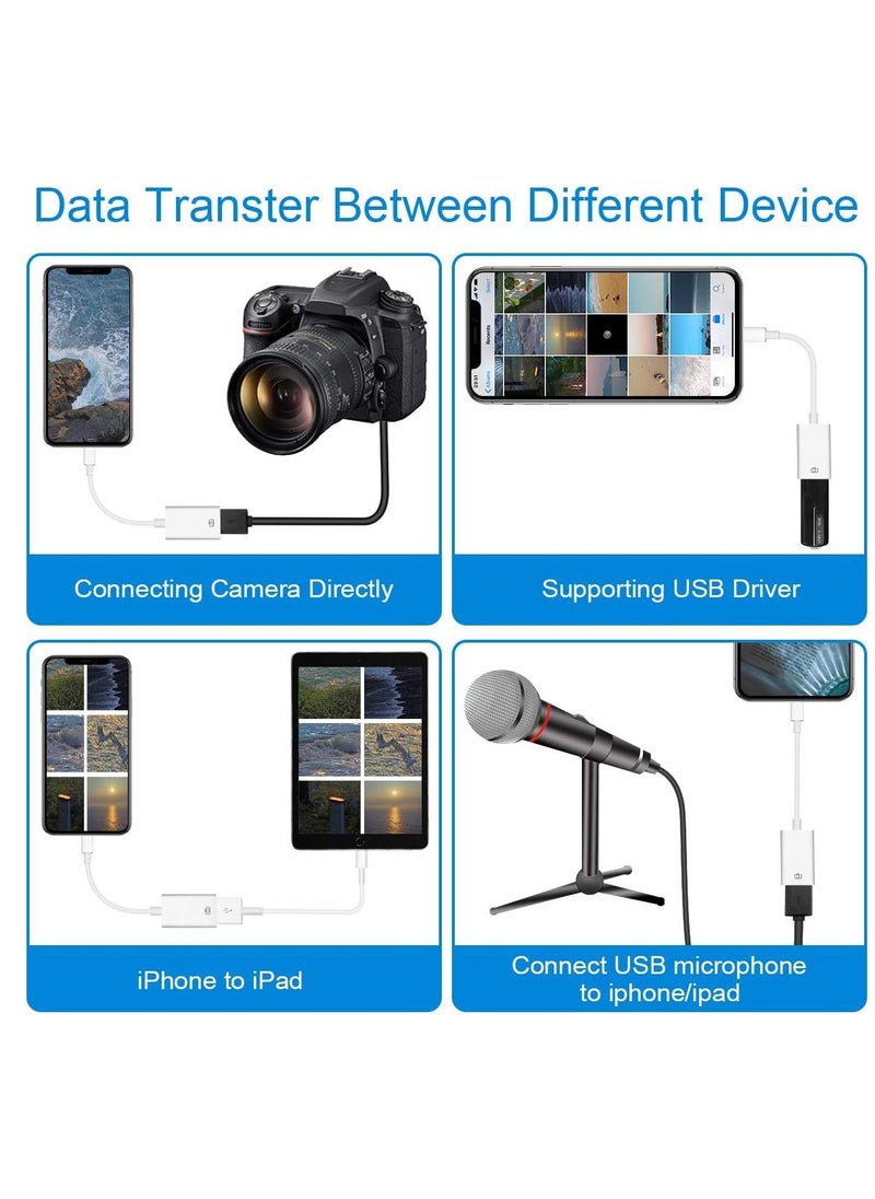 Lightning Female USB OTG Cable Adapter for iPhone, iPad Models, Camera, Card Reader, USB Flash Drive, MIDI Keyboard