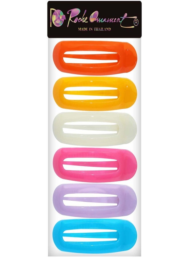 RC ROCHE ORNAMENT RC ROCHE 6 Pcs Flat Claw Hair Clips for Women Alligator French Barrette Long Thick Hair Duckbill Curved No Slip Grip Lay Flat Side Slide Firm Classic Styling, Large Jelly Candy Multicolor - Image 5