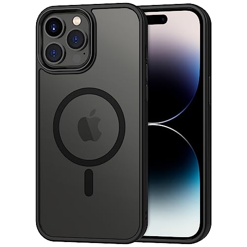 CACOE Magnetic Case for iPhone 14 Pro Max 6.7 inch-Compatible with MagSafe & Magnetic Car Phone Mount,Anti-Fingerprint TPU Thin Phone Cases Cover Protective Shockproof (Matte Black) - Image 1