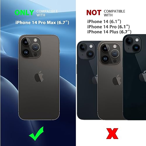 CACOE Magnetic Case for iPhone 14 Pro Max 6.7 inch-Compatible with MagSafe & Magnetic Car Phone Mount,Anti-Fingerprint TPU Thin Phone Cases Cover Protective Shockproof (Matte Black) - Image 3
