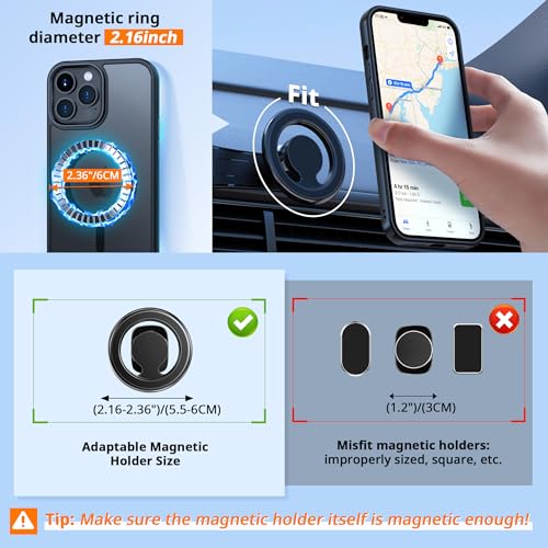 CACOE Magnetic Case for iPhone 14 Pro Max 6.7 inch-Compatible with MagSafe & Magnetic Car Phone Mount,Anti-Fingerprint TPU Thin Phone Cases Cover Protective Shockproof (Matte Black) - Image 4